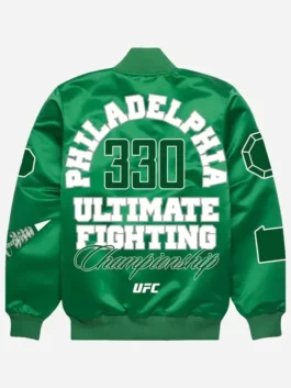 UFC 330 Philadelphia Satin Bomber Jacket Back View