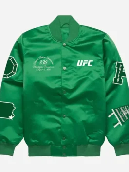UFC 330 Philadelphia Satin Bomber Jacket Front Look